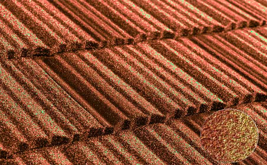 Композитная черепица METROTILE МетроШейк - II терракотово-желтый, 1330*410 мм