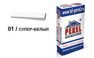 Цветной кладочный раствор PEREL VL 0201 супер-белый, 50 кг